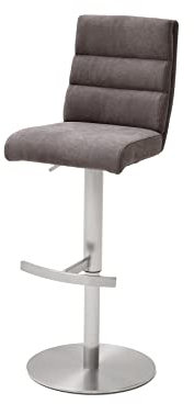 Robas Lund Barhocker Braun Stoffbezug drehbar 360°, Barstuhl höhenverstellbar, Giulia B