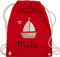 Turnbeutel Rucksack - Süßes Segelboot Boot Segler - Unisize - Rot - segler-geschenk bag und name stoff