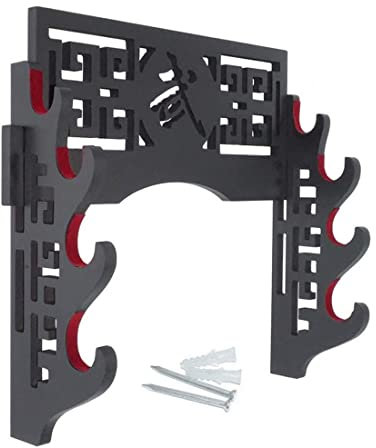 Tooteeru Sword Holder Wall Mount Sword Stand Japanese Samurai Sword Display Rack Hanger and Standard - 4-Tier