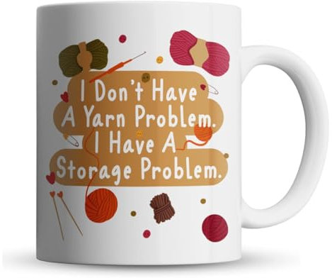 Inky Penguin - Yarn, Storage Problem - Knitting, Knitter, Crafting Gift Mug, Ceramic, 11fl. oz.
