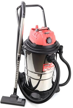 Mader Power Tools Aspirador Polvo/Liquidos, 1400 W, 50 litros, 2 Velocidades, Rojo