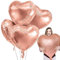 Herz Folienballon Roségold 4PCS, 32 Zoll Herzluftballons Hochzeit, XXL Folienballons Herz, Herzluftballons Helium, Herzform Folienluftballon Geeignet für Geburtstag Hochzeit Dekoration