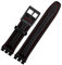 DKWOIS Echtes Lederarmband, kompatibel mit Swatch-Armband, schlichtes Uhrenarmband, 17 mm, 19 mm, Handgelenkband, rote Uhrenarmbänder, Damen- und Herren-Uhrengürtel, Zubehör(Black red black,17mm)