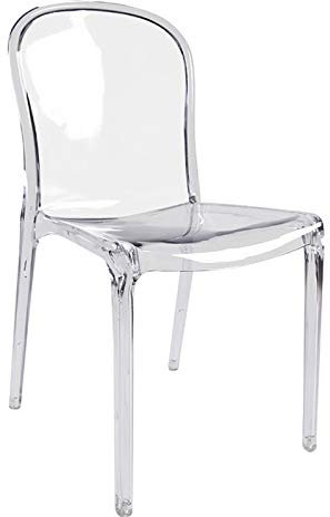 Crystal Transparenter Make-up-Stuhl mit Rückenlehne für Küche und Esszimmer