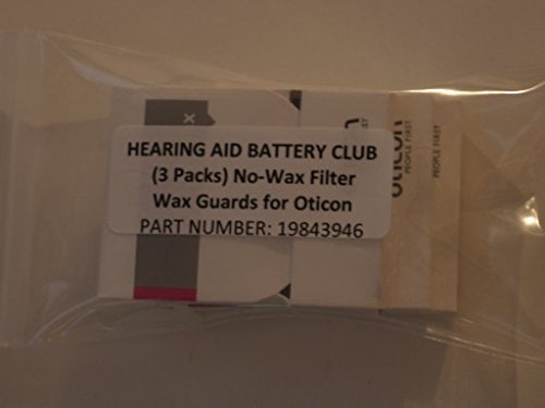 (3 Packs) Oticon No-Wax - Wax Guard, for Oticon by Hearing Aid Battery Club