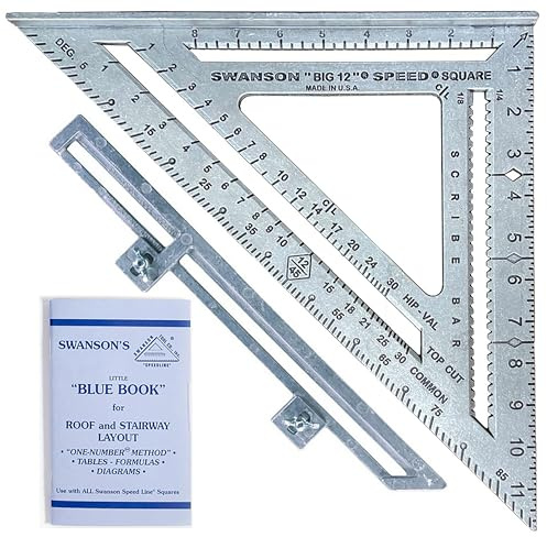Swanson Tool S0107 12-Inch Speed Square Layout Tool with Blue Book