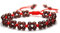 Línea roja pulsera de cuerda con cuentas de granate rojo cadena de mano trenzada a mano pulsera giratoria