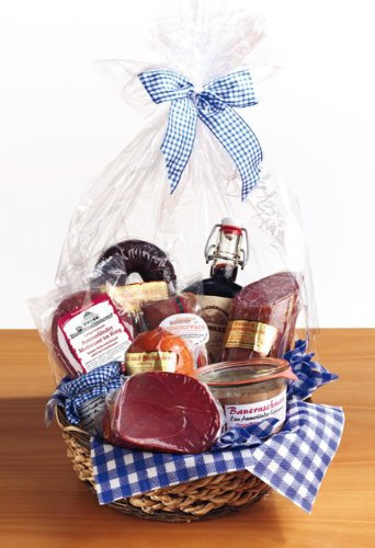 Präsentkorb Korb Bad Zwischenahn Nr. 3 mit Wurst + Schinken Spezialitäten (Aalrauche-Mettwurst, Leberwurst, Nussschinken & mehr) Feinkost Wurstkorb | Geschenke für Männer & Frauen