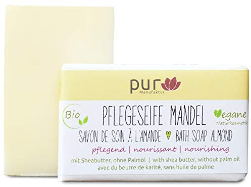 Pflegeseife Mandel 100 g Bio Sheabutter-Naturseife mit Mandelöl pur Manufaktur