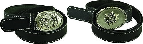 Fuente Trachten Ledergürtel Herren, Trachten Ledergürtel Damen- Trachtengürtel Vollledergürtel Rindledergürtel Schwarz Herren Damen (90, Schwarz)