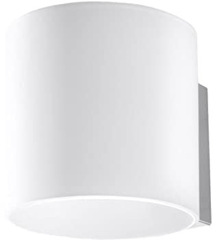 SOLLUX Wandleuchte Glas Lampenschirm Minimalistische Beleuchtung LED Leuchtmittel Einfache Installation Farbe Weiß VICI 10x12x10 cm zylindrisch
