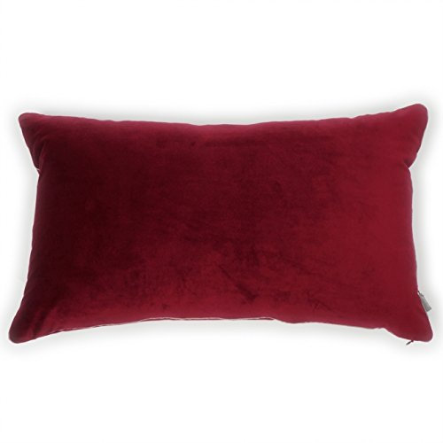 PAD - Elegance - Samt Kissen, Zierkissen, Kissenhülle - 35 x 60 cm - Farbe: Fuchsia Rot - ohne Füllung