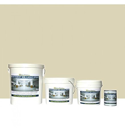 MATPRO - Peinture Laque Epoxy Sol & Mur - Sans Solvant, Auto-Lissant - pour Supports Intérieurs Horizontaux, Travaux Neufs/Réparation - Miroir Ivoire - 1Kg