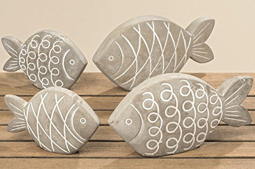 Fisch Pesces 2sort H10cm grau Beton