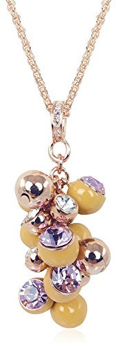 Nobel Kette Rosegold Markenkristalle aus Österreich Violett Braun 70er Jahre SCHMUCK Geschenk