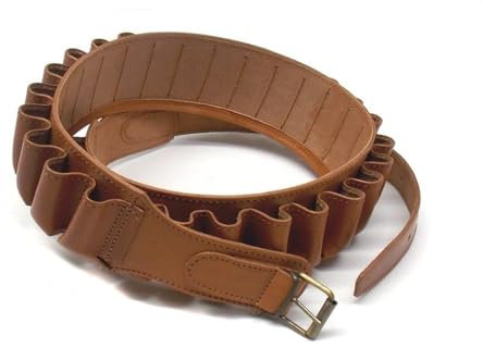 Cartuccera Delfiero in Cuoio Vacchetta Marrone Calibro 12 25celle