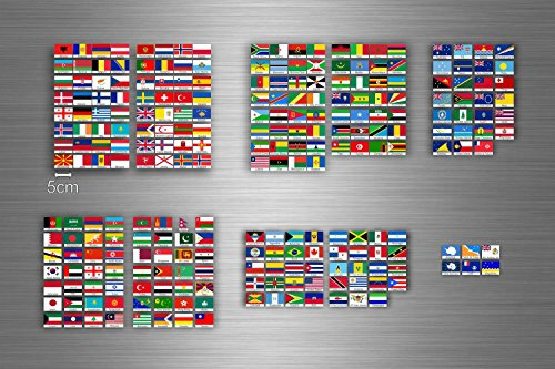 Akachafactory Planche Autocollant Sticker Drapeau Pays Rangement classement Timbre Monde txt