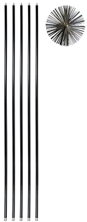 RUECAB - Kit de ramonage poêle à granulés Ø17,5mm,kit de ramonage de cheminée Ø200mm ECO 7m,5 cannes de 140cm et hérisson acier Ø200mm avec filetage M12 X 1,75MM - Matière: Polypropylène