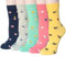 5 Paar Damen Socken Tiere Lustige Bunte Socken Baumwolle mit Süße Katze Socken Geschenk für Damen Einheitsgröße