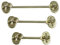 Amig - Aldabilla para contraventana - Cierre de seguridad tipo gancho - Pestillo para puertas correderas - Color: Dorado - Latón - Medidas: Ø5 x 75 mm