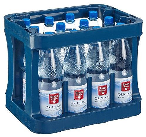 RhönSprudel Original MEHRWEG (12 x 1 l) - Natürliches Mineralwasser mit Kohlensäure - Kunststoffflasche