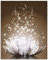 ARTLAND Hakenleiste Holz mit 4 Haken 20x25 cm Schlüsselbrett Schmuckaufhänger für Wand Geschirrtuchhalter Blumen Lotusblume Braun T3ZX