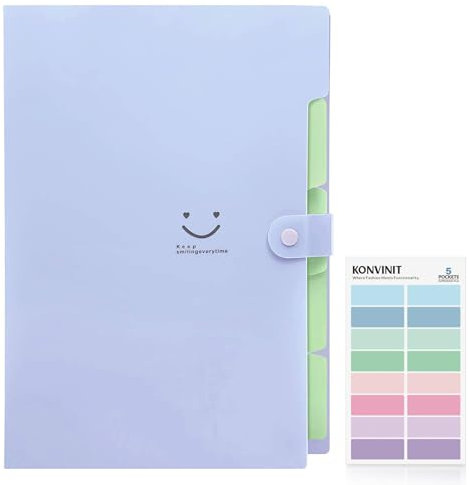 KONVINIT Dokumentenmappe A4,Fächermappe mit 4 Fächer Document Organizer Organisationsmappe mit Schnalle Organizer Mappe für Büro Hause Schule Folder Organizer,violett