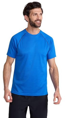 Mountain Warehouse Endurance Mens T-Shirt – Breathable Tee, UPF50 Protection, Lightweight Shirt, Comfortable & Quick Drying Top - for Gym, Travelling, Running Bright Blue 3XL