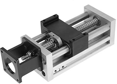 Ball Screw Slide Guide 100mm/3.9inch,Manual Metal Ball Screw Linear Guide Rail Slide Stage Actuator,Linear Rail Guide Table CNC Lathes Mills Sliding Rail,with 57 Step Motor