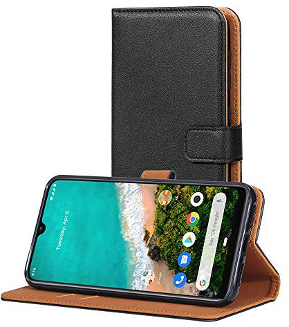 AICEK Coque Compatible Xiaomi Mi A3 / Xiaomi CC9e, Cuir PU Coque pour Xiaomi A3 Housse Portefeuille en Cuir Etui Case Noir (6,01 Pouces)