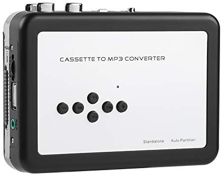 Goshyda Convertisseur de Cassette en MP3, convertisseur de Cassette Portable en MP3, Lecteur Flash USB, Lecteur de Musique Audio avec écouteurs, Plug and Play