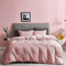 Seersucker - Copripiumino con federe in 100% cotone, 200 fili, colore: bianco, argento, antracite, rosa, grigio, per letto matrimoniale, king size, super king size (rosa tenue, matrimoniale)