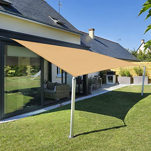 Sunnylaxx 4x5m Impermeable Toldo Vela de Sombra, Rectangular Arena Toldos Exterior Terraza Protección Rayos UV para Exteriores, Pergola, Jardín,Terrazas