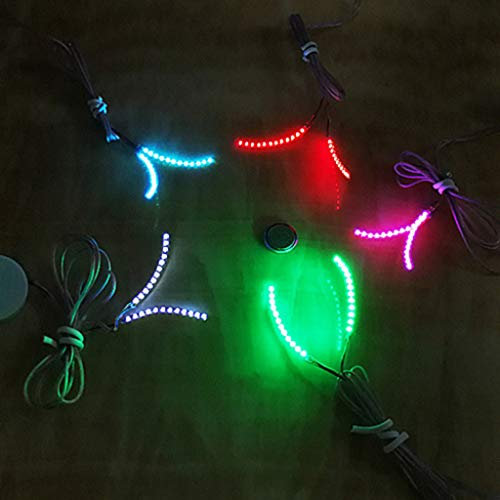 RK-HYTQWR LED Light Up Faux Cils Imperméables Halloween Party Paupière Cils Lumineux, Faux Cils 20, Vert