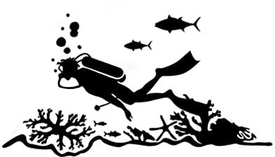 Bhysfenhgttvv 3 stücke Autoaufkleber17,3 * 9,2 cm Tauchen Sea Sports Diver Vinyl Auto Aufkleber Dekor Schwarz