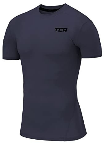 TCA Men Pro Performance Compression Base Layer Short Sleeve Thermal Top - Graphite, XXL