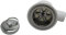 Spülbecken Rund Campingspüle Waschbecken Reisemobil Imbisswagen mit Edelstahl Abfluss (90° Winkel) Camping… (Anschlussdurchmesser 25mm, Mini 310 mm Ø 125 mm Tiefe)