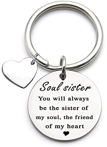 Freundschafts Geschenke für Mädchen/Frauen – Soul Sister Freundschafts Schlüsselanhänger, Geschenk für Beste Freundin, Frauen, Teenager, Geburtstags Geschenke Schmuck