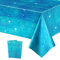 2PCS Ozean Welle Party Tischdecke,Blau OzeanTischdecke Wassertischabdeckung Einweg Plastik Tischdecke unter dem Meer Dekorationen für Strand Pool Geburtstag Party Dekorationen 137 x 274cm