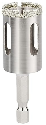 Glasbohrer 30mm mit 6.35mm Sechskantschaft,Lochsäge mit Beschichtung Kohlenstoffstahl, Bohrkron Fliesenbohrer für Glas/Fliese