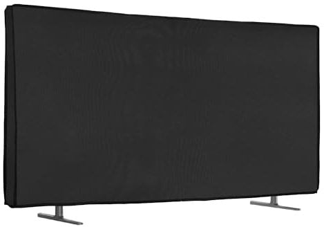 kwmobile Funda para Monitor 65 TV - Protector Antipolvo y antihuellas de Lino para Pantalla de TV - Gris Oscuro