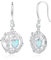 FANCIME Tree of Life Earrings 925 Sterling Silver Dainty Opal Dangle Drop Gemstone Earring October Birthstone Fine Jewellery Birthday Gifts for Her Women