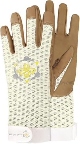 Apis Tactical Gants d'Apiculture Professionnels en Cuir – Gants de Protection Anti-Piqûre (M)