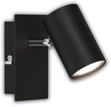 BRILONER - EEK A LED Wandleuchte innen, schwenkbar, 3000K warmweiß, 2W, 450 Lumen, ca. 50.000h Licht, Deckenstrahler, Wohnzimmerlampe, Lampe, Wandlampe, Küchenlampe, Flurlampe, Schlafzimmer, Schwarz