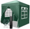 LEADZM 2x2m Tonnelle de Jardin Pliante,Pop-up Barnum,Imperméable,Réglable en Hauteur,Protection UV 50+,avec 4 Côtés Coupe-Vent,Cadres en Acier,Convient pour la Fête, l'extérieur,Patio,Camping,Vert