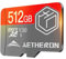 Carte SD Aetheron 512 Go – Ultra-Rapide et Performante, Idéale pour PC, Appareils Photo et Plus, Durable et Élégante avec Finition Orange-Gris, Adaptateur Inclus