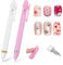2Pcs Nail Dotting Pen in Ballpoint Pen Design,Nail Dotting Tool 4 in 1 Nail Art Tip Dot Paint Manicure Kit for Manicure DIY (white+pink)