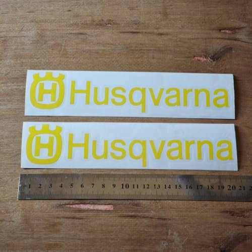 Zorkee Aufkleber geeignet für Husqvarna Yellow, 2 Stück