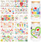 Teacher UV DTF Cup Stickers, 12 Sheets Boho Rainbow Style, Classroom, Book, Pencil Design Transfer Sticker, Rub On Transfers for 16oz Glass, Back to School Gifts