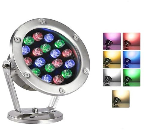 JOUFNING Luces De Paisaje Submarino - 12V Foco LED Piscina, Luces LED Subacuáticas Para Estanques, Resistente Al Agua IP68(Green,24W)